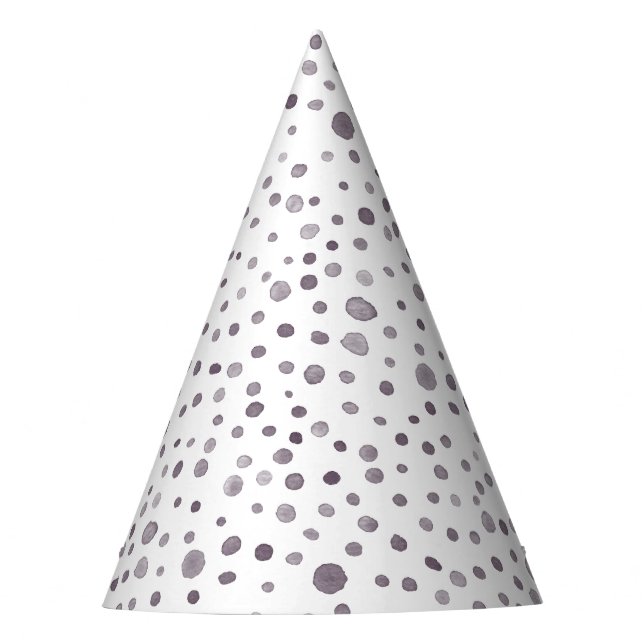 Fig Confetti Watercolor Dots Party Hat (Front)