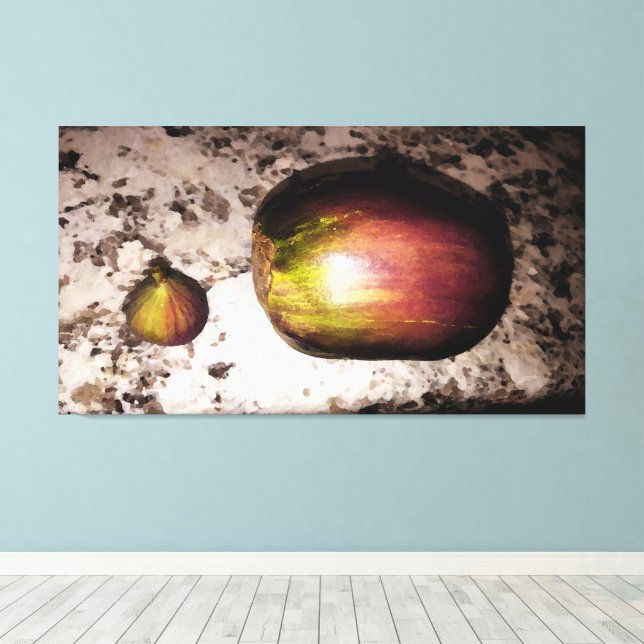 Fig & Eggplant- 60x32 Kitchen Canvas Art (Insitu(Wood Floor))