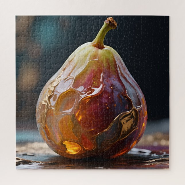Fig Fruit Amber Glass Sculpture Jigsaw Puzzle (Vertical)