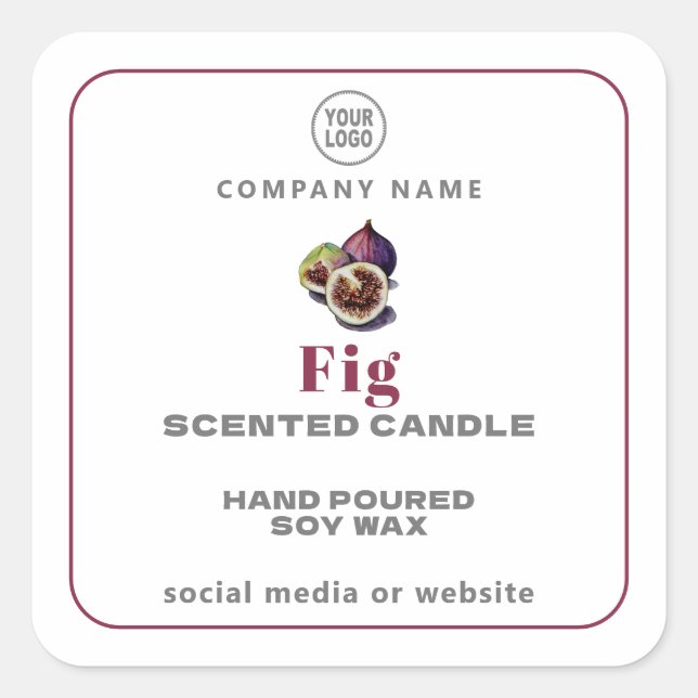 Fig Handmade Candle Square Sticker (Front)