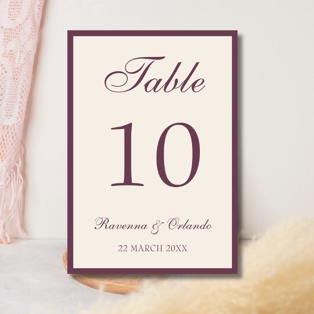 Fig Ivory Old Money Black Tie Wedding Table Number (Creator Uploaded)