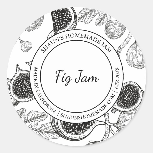 Fig Jam Sketch Modern label (Front)