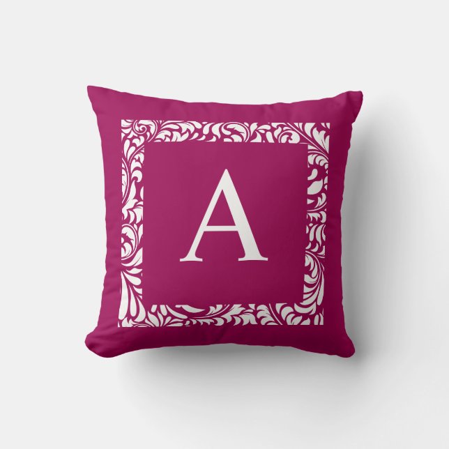 Fig Monogram A Throw Pillow (Front)