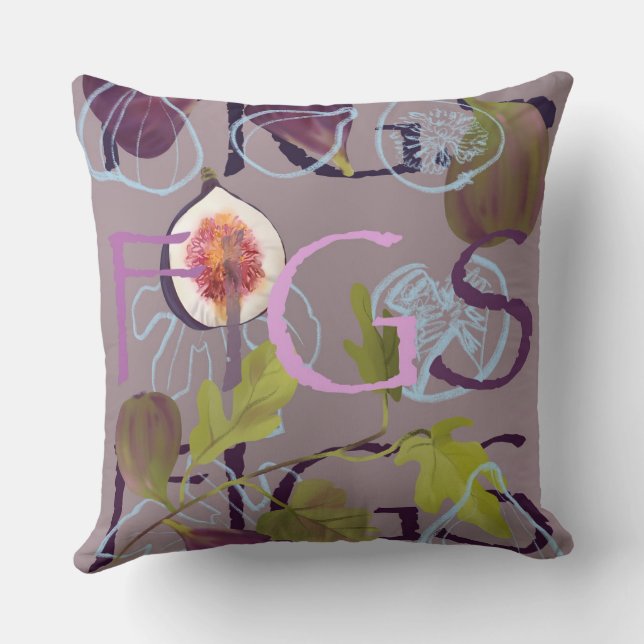 Fig motif throw pillow (Back)