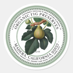 Fig Preserves Jelly Label Vintage 1930s Green