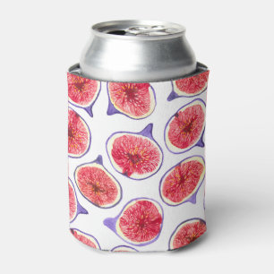 Fig slices watercolor can cooler