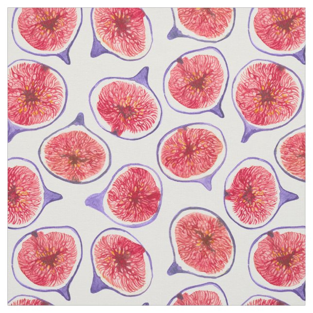 Fig slices watercolor fabric (Swatch)