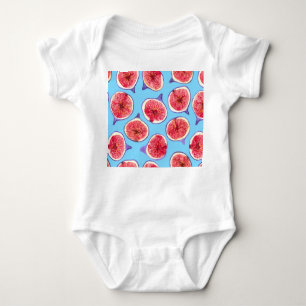 Fig slices watercolor pattern baby bodysuit