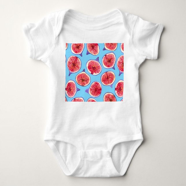 Fig slices watercolor pattern baby bodysuit (Front)