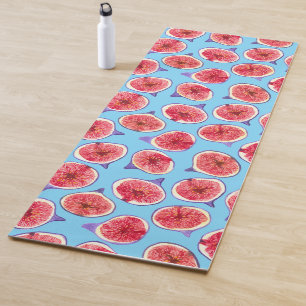 Fig slices watercolor pattern yoga mat
