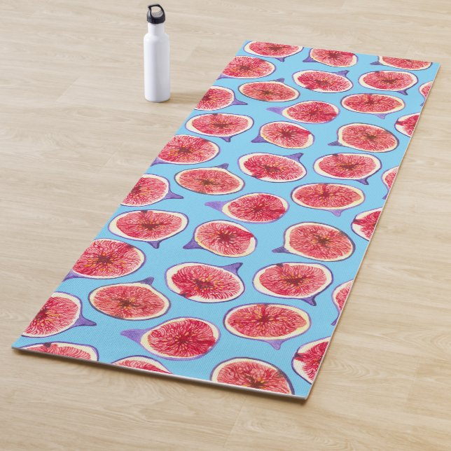 Fig slices watercolor pattern yoga mat (In Situ)