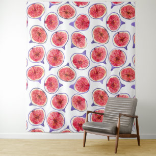 Fig slices watercolor tapestry