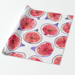 Fig slices watercolor wrapping paper