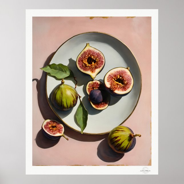 Fig Still Life on Plate Poster (Front)