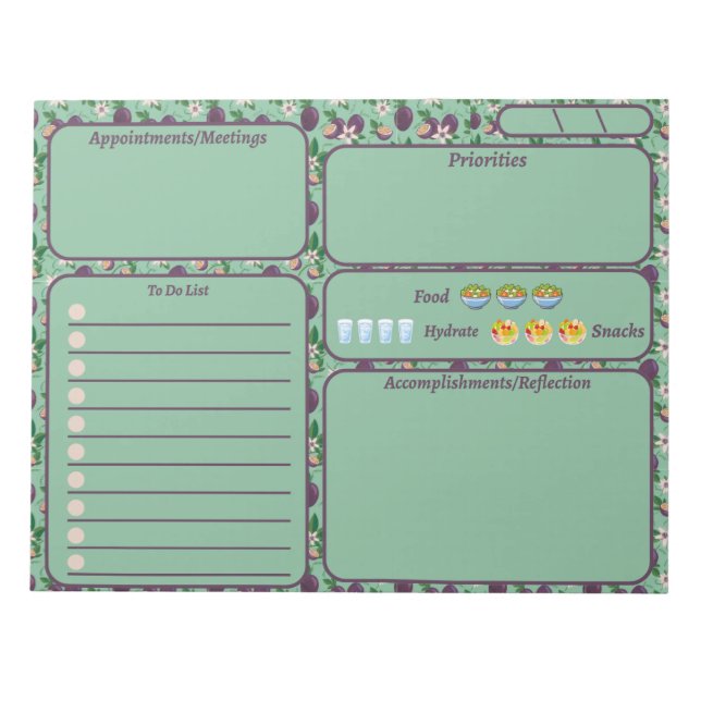 Fig To Do List | Cute Notepad | Office Desk Pad (Front)
