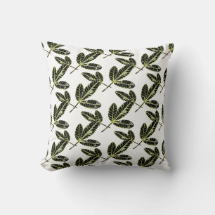 Fig Tree Leaf Pattern Throw Pillow Cushion