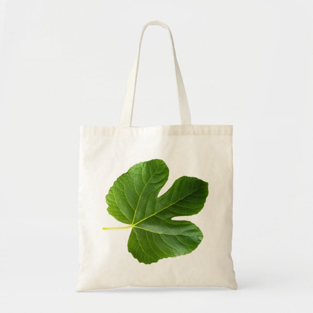 Fig tree Single Green leaf closeup isolated Tote Bag (Front)