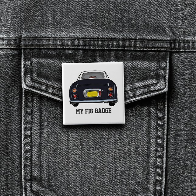 Figarations Black Figaro Car Name Badge (A fun figgy pin button badge to attach to you! Show off your love of blackfigaro cars)