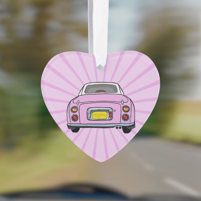 Figarations Cute Candy Pink Figaro Car Ornament (Fun figgy ornament to hang in your car or on your christmas tree. You can add your name or car reg)