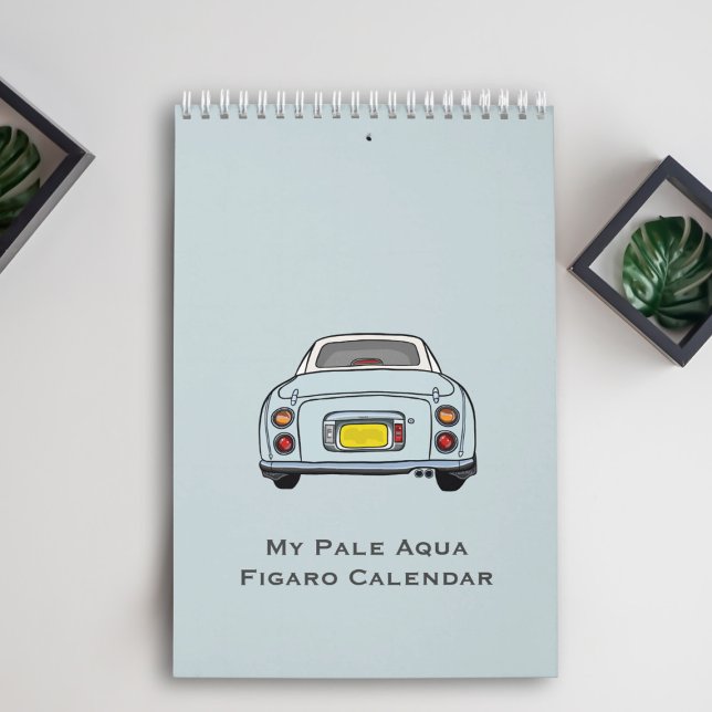 Figarations Cute Pale Aqua Figaro Car Calendar (A calendar for all your figaro meetings!)