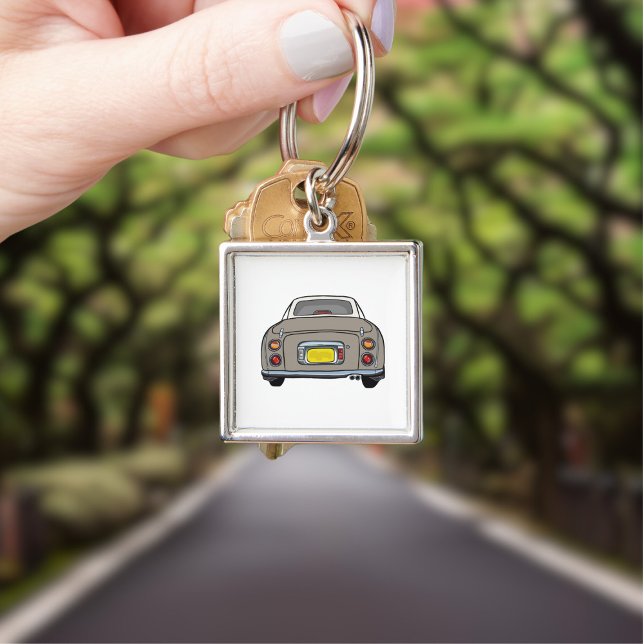 Figarations Cute Topaz Mist Figaro Car Square Key Ring (Cute topaz mist figaro car keychain for your car keys)