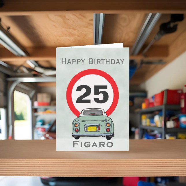 Figarations Emerald Green Figaro Car Birthday Card (Happy birthday to your car! (or send it to your figaro loving friends))