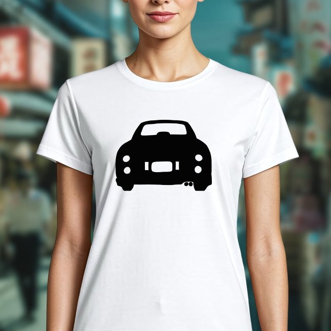 Figarations Figaro Car Black Silhouette Graphic T-Shirt (A cute figaro car silhouette t-shirt! Perfect to wear whilst driving your cute car)
