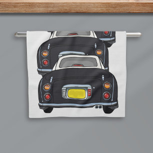Figarations Figaro Car Convoy Black Kitchen Towel