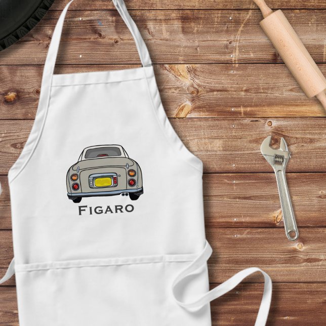 Figarations Figaro Car Topaz Mist Name Apron (A topaz mist figaro apron perfect for the kitchen or garage. Add your name!)