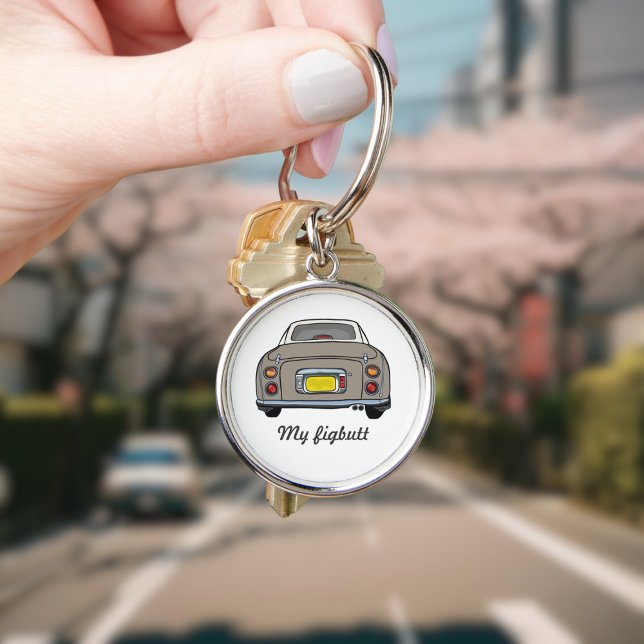 Figarations Funny Topaz Mist Figaro Car Name Key Ring (Cute topaz mist figaro car keychain with space for your name)