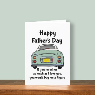 Figarations Green Figaro Car Father's Day Card