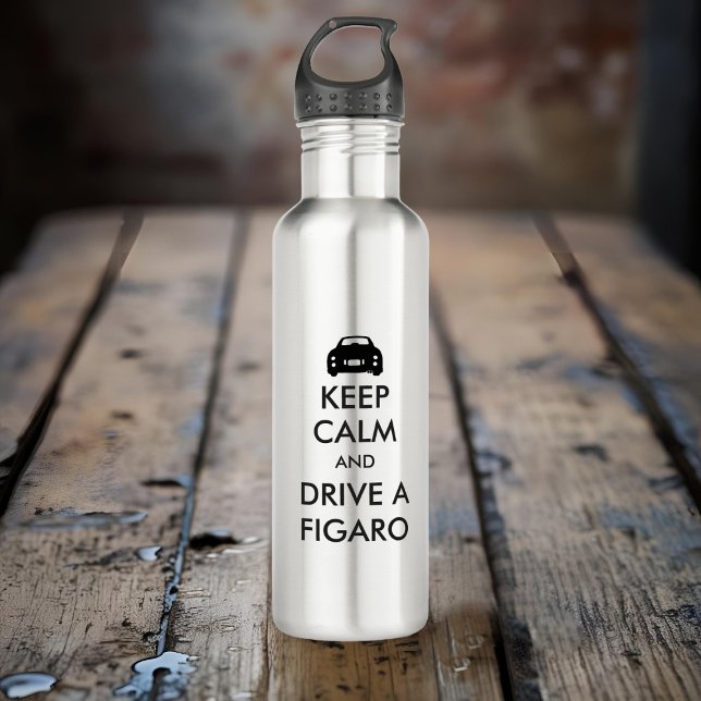 Figarations Keep Calm And Drive A Figaro Car 710 Ml Water Bottle (Keep Calm and Drive a Figaro water bottle just for you. Great for road trips)