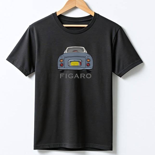 Figarations Lapis Grey Figaro Car Cartoon T-Shirt (Fun lapis figaro shirt with space for your name)