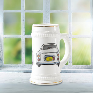 Figarations Monogrammed White Figaro Beer Stein