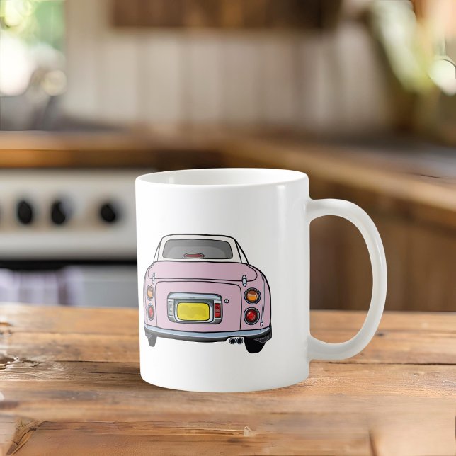 Figarations Name Pink Figaro Car Coffee Mug (Cute pink figaro car coffee mug with space for your name or your pink figgy)