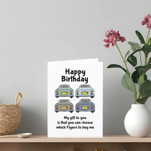 Figarations Nissan Figaro Cars Birthday Card