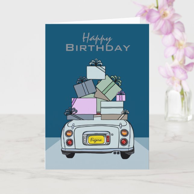 Figarations Pale Aqua Figaro Birthday Card (Orchid)