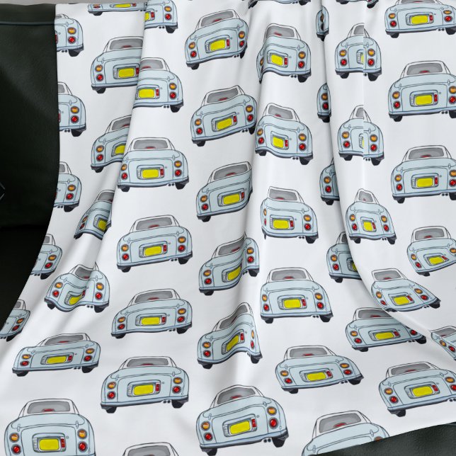 Figarations Pale Aqua Figaro Car Pattern Fleece Blanket (Fun figgy blanket for your pale aqua figaro car (or you))