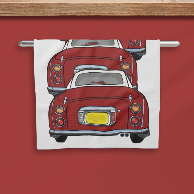 Figarations Red Figaro Car Convoy Kitchen Towel (If you love red figaro cars and kitchen towels. This is just for you!)