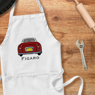 Figarations Red Figaro Car Name Garage Apron