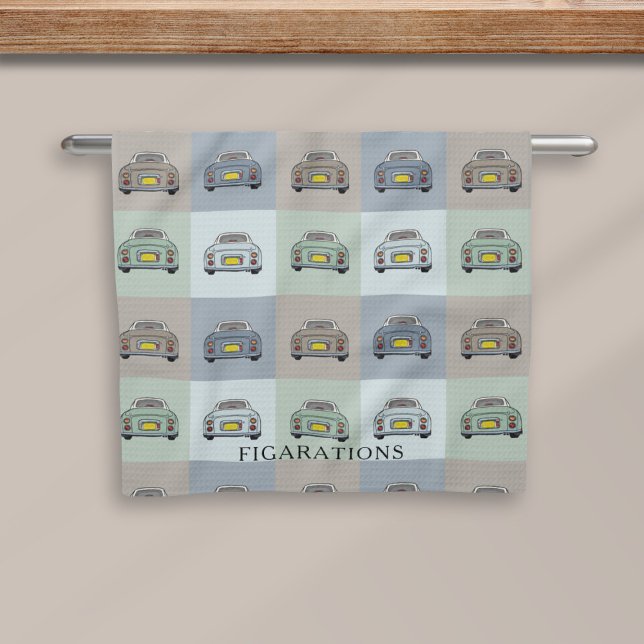 Figarations Seasons Figaro Car Name Kitchen Towel (It's figaro season! A fun figgy kitchen towel with space for your name or your car)