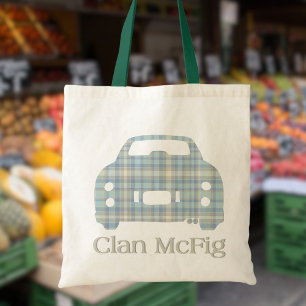 Figarations Tartan Car Plaid Clan McFig Tote Bag