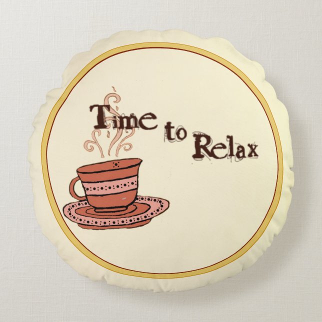 figdewdrop Time to Relax Round Pillow (Front)