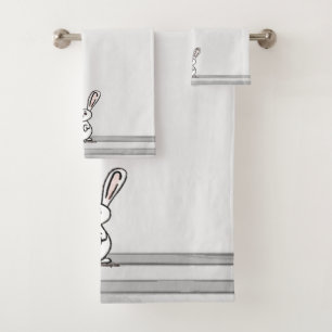 figdewdrops Bunny Bath Towel Set