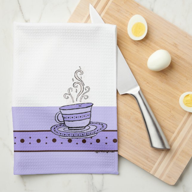 figdewdrops Violet Purple Relax Cup kitchen towel (Quarter Fold)
