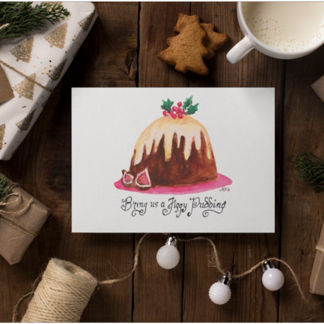 Figgy Pudding Recipe Cute Hand-Drawn  Card (Creator Uploaded)
