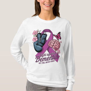 Fight Against Dementia Purple Ribbon Awareness T-Shirt