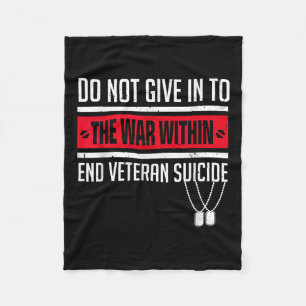 Fight Against Veteran Suicide Ptsd Awareness 22 A Fleece Blanket