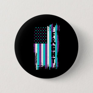 Fight American Flag Suicide Prevention Awareness 4 6 Cm Round Badge