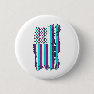 Fight American Flag Suicide Prevention Awareness 4 6 Cm Round Badge